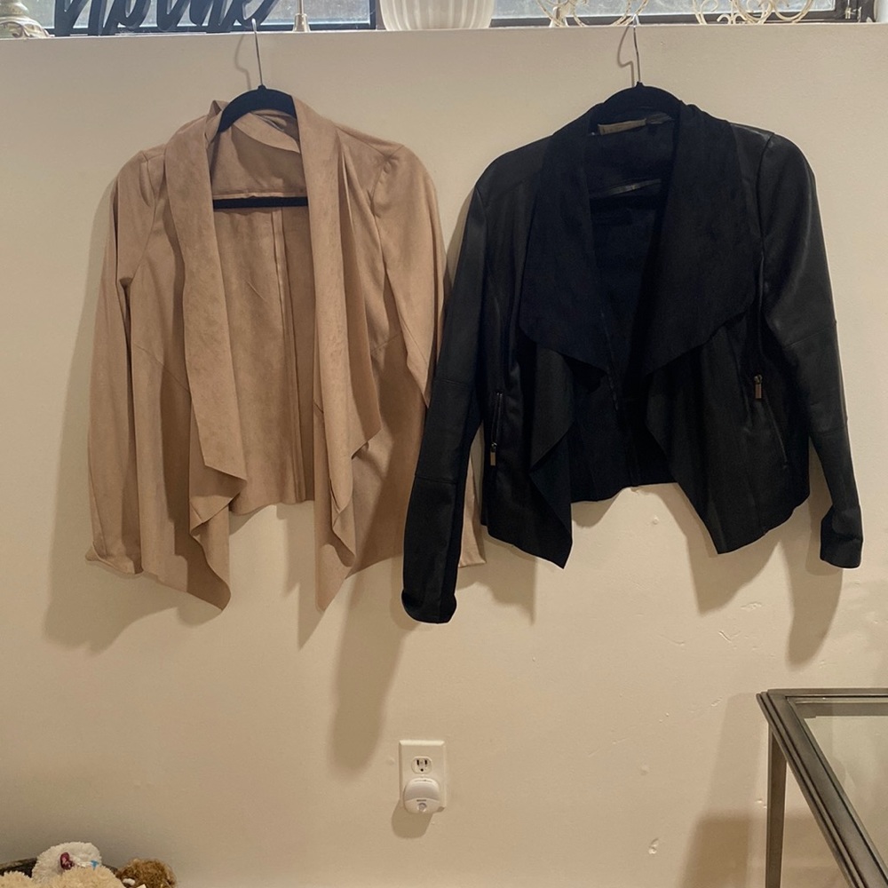 Two jackets selling as set! Suede and faux leather. Bagatelle collection.